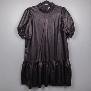 Hunter Bell Elliot black faux leather dress-L